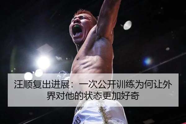 汪顺复出进展：一次公开训练为何让外界对他的状态更加好奇